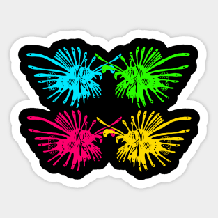 Lionfish (Pterois) rainbow Sticker